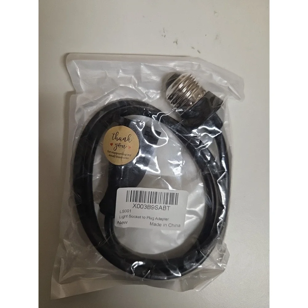 Light Bulb Socket To 3‎ Prong Plug Power Adapter Male 3 Feet
